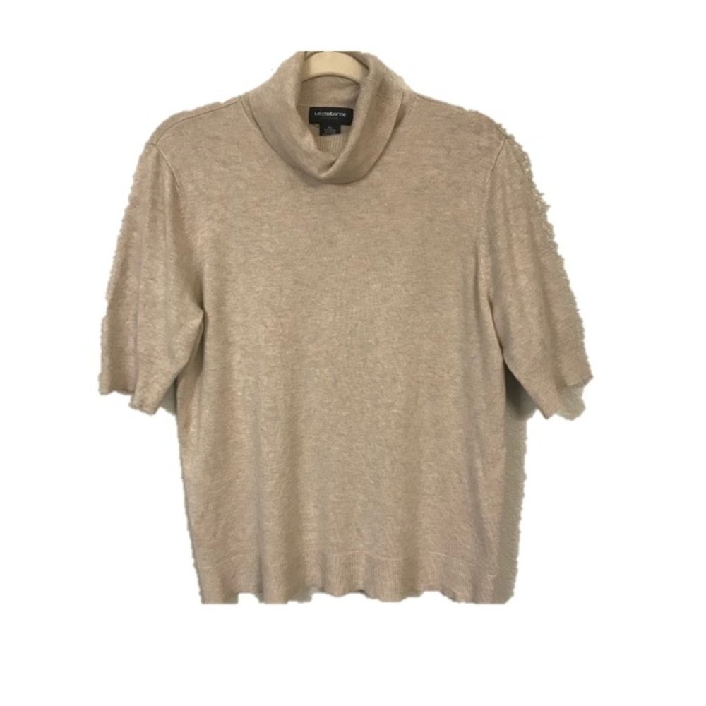 Spring Elbow-Sleeve Turtleneck Sweater